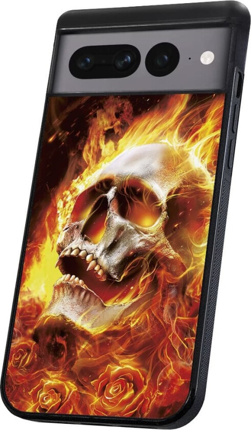 Google Pixel 9/9 Pro - Deksel/Mobildeksel Burning Skull