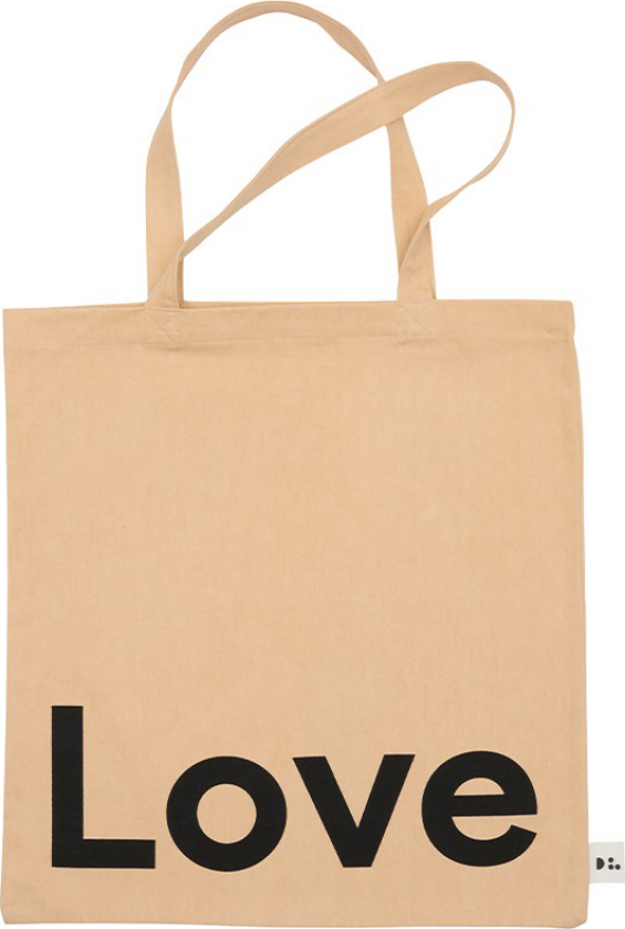 Tote bag veske Love-beige