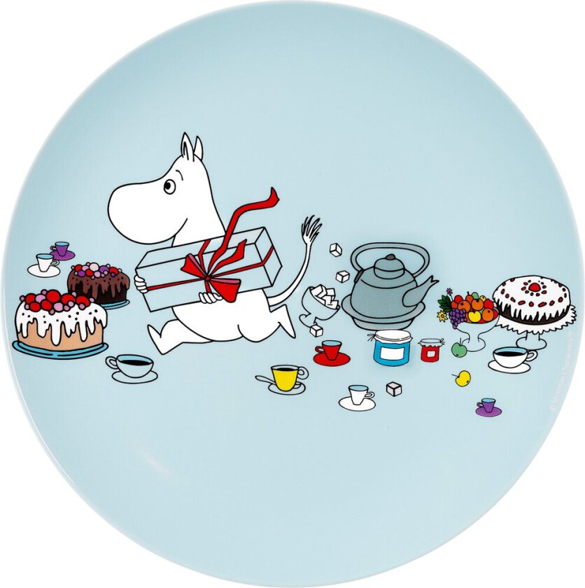 Mumin Picknick flat tallerken Ø19,5 cm Lyseblå