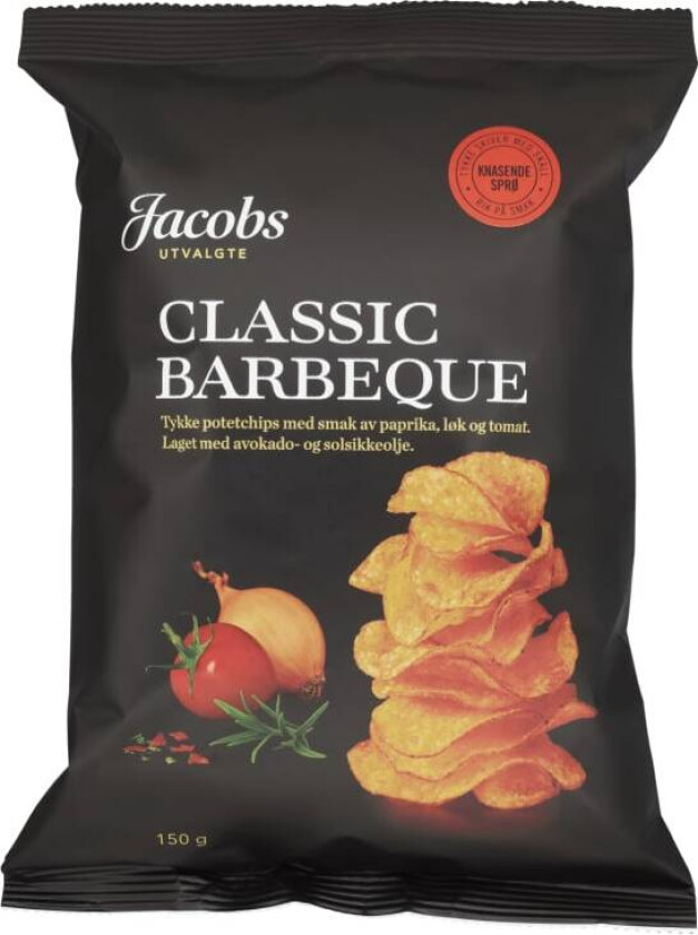 Potetchips Tykke Texas Barbeque 150g Jacobs