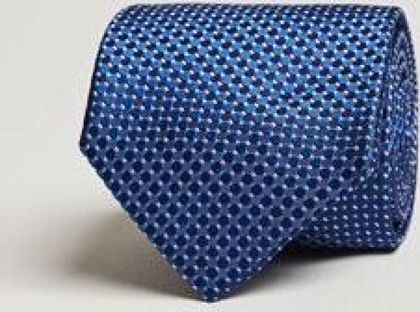 Silk Geometric Weave Tie Navy