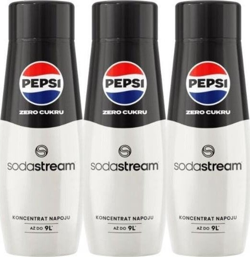 3 X Pepsi Zero Sukkersirup 440 Ml