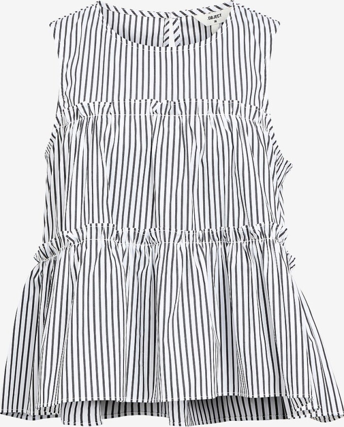 Topp objTutta S/L LO O-neck Top - Hvit