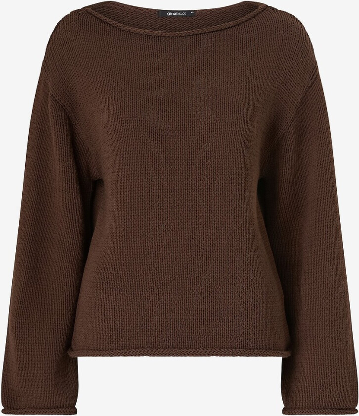 Genser Knitted Tape Yarn Sweater - Brun
