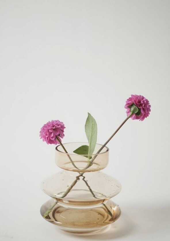 HAZE glassvase - høyde 22 cm Brun