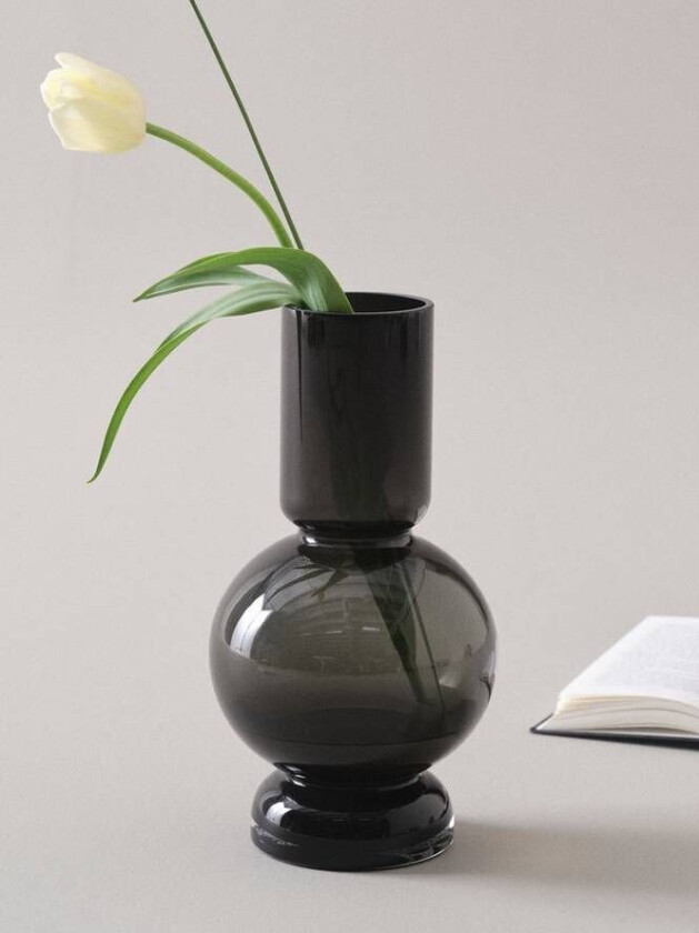 glassvase - høyde 35 cm Grå