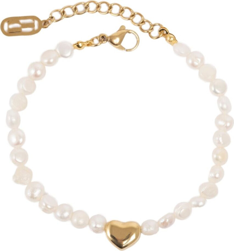 Tone Damli by A&C, Love Story armbånd i forgylt stål og ferskvannsperler