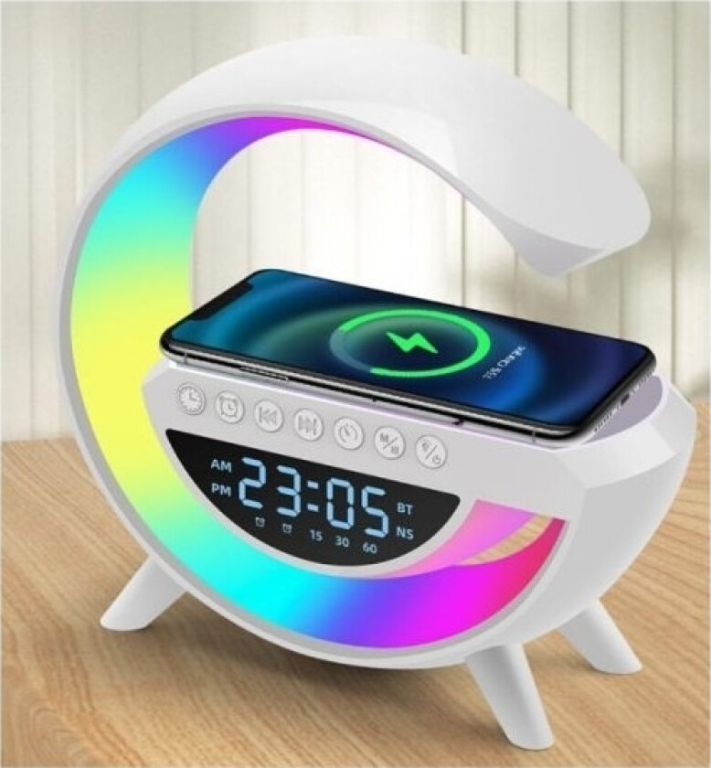Wolulu As-50195 Night Light With Wireless Charger / Bluetooth Speaker / Alarm Clock / Led / Rgb