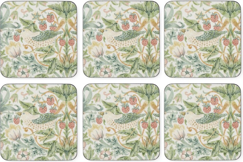 Strawberry Thief glassbrikke 6-stk Green