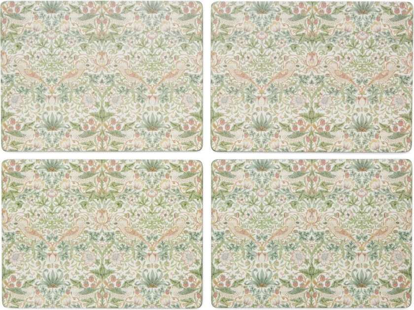Strawberry Thief bordbrikke 30 x 40 cm 4-pakning Green
