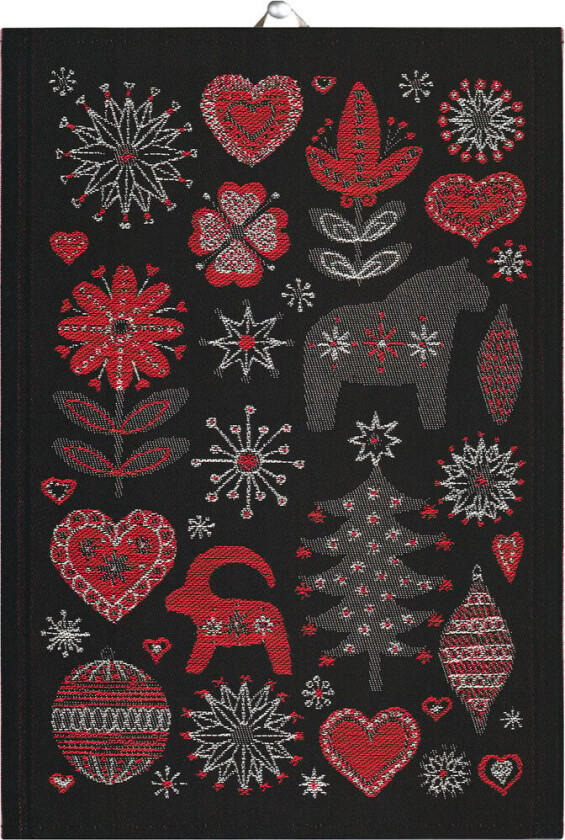 Julnatt kjøkkenhåndkle 35x50 cm Svart