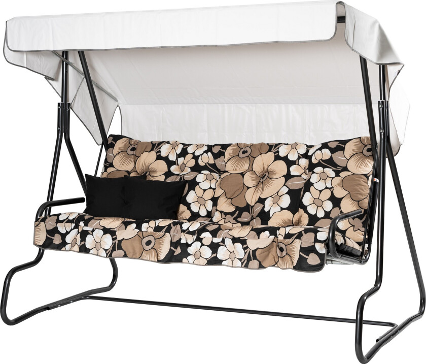 Adhira Komplett Hengekøye 196 cm - Grå/Blomstrete