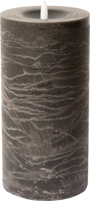 Rustic Finish Led Pillar Candle - Brown - H20CM