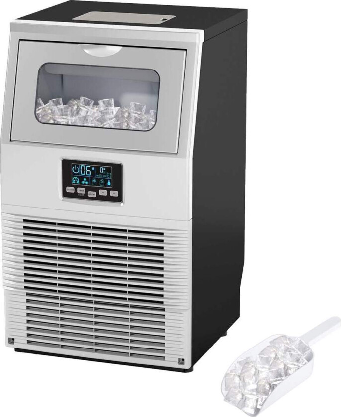 Kommersiell isbitmaskin 30 kg/24H ismaskin med digital kontroll, iskremskje, selvrensende ismaskin laget av rustfritt stål for k