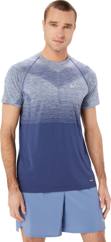 Asics Men's Seamless SS Top Denim Blue/Thunder Blue XS, Denim Blue/Thunder Blue