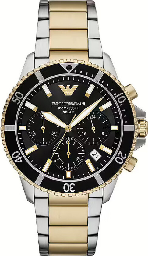 Emporio Armani World Explorer AR11680 - Kvarts - Sølv - Herreklokker - Rustfritt stål - ledd m/pin - Mineral