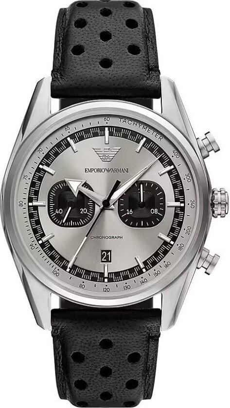 Emporio Armani Racer AR11677 - Kvarts - Sølv - Herreklokker - Skinn - Mineral