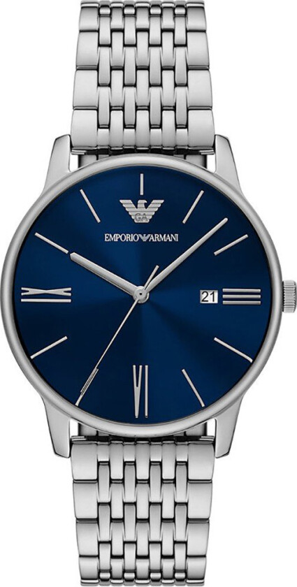 Emporio Armani Minimalist AR11674 - Kvarts - Sølv - Herreklokker - Rustfritt stål - ledd m/pin - Mineral