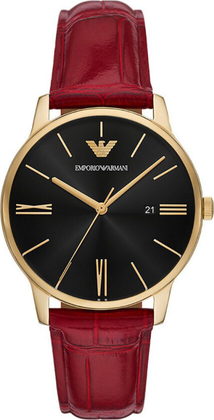 Emporio Armani Minimalist AR11673 - Kvarts - Gull - Herreklokker - Skinn - Mineral