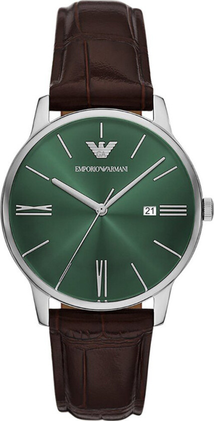 Emporio Armani Minimalist AR11672 - Kvarts - Sølv - Herreklokker - Skinn - Mineral