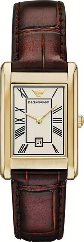 Emporio Armani Gino AR11665 - Kvarts - Gull - Herreklokker - Skinn - Mineral