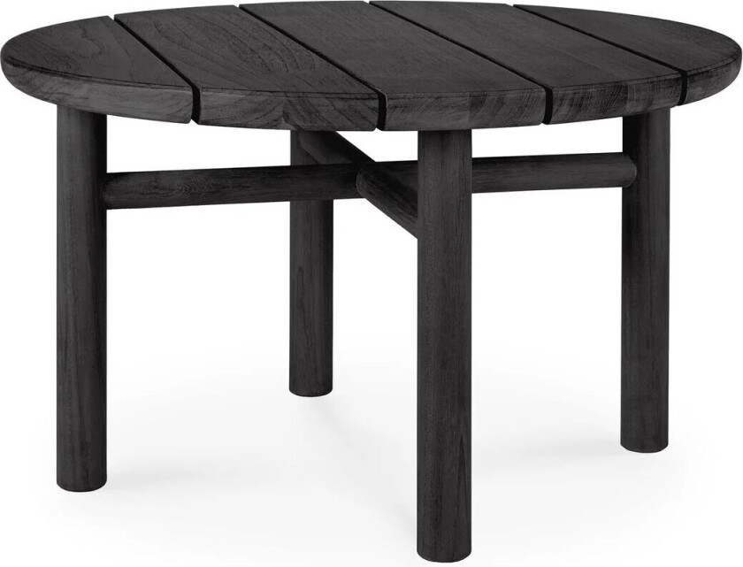 Quatro outdoor salongbord svartbeiset teak Ø 59 cm