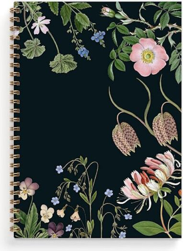 Notatbok A5 Wildflower Svart