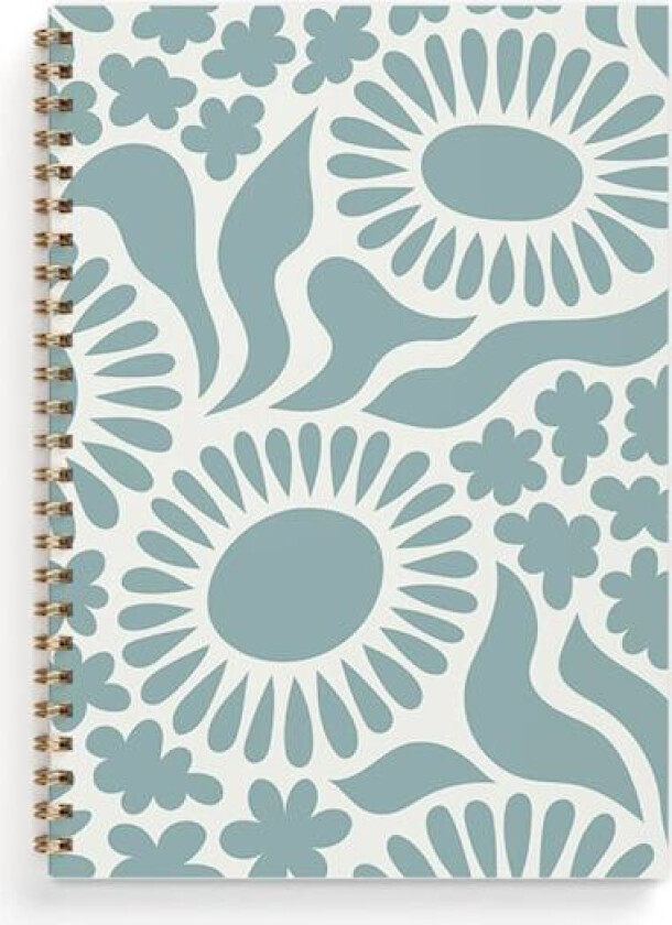 Notatbok A5 Blomst Aqua
