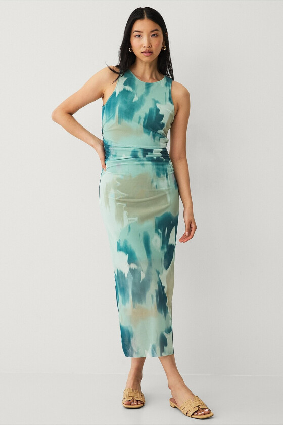 Kjole rouMessa S/L O-neck Midi Dress - Grønn