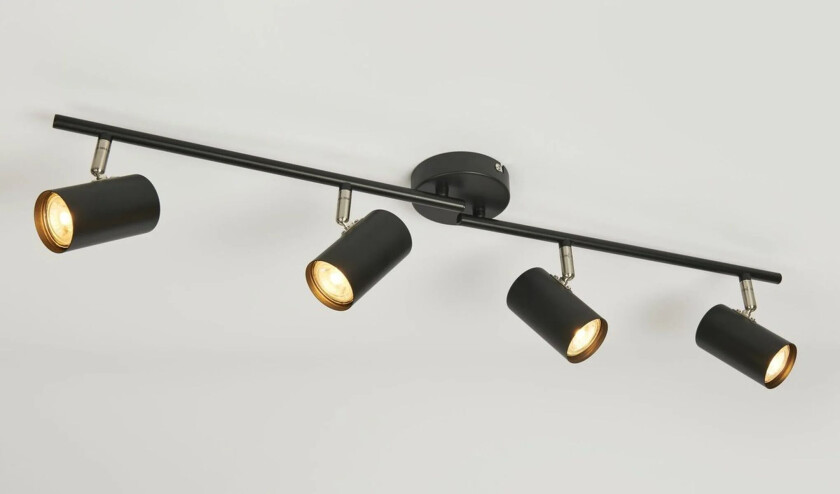 Era taklampe med 4 spotter - Svart