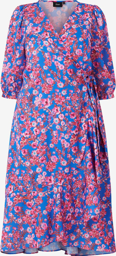 Omslagskjole mSandie 3/4 Midi Wrap Dress - Blå
