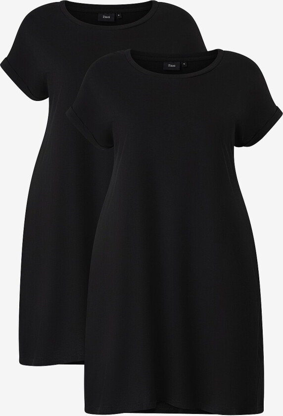 T-shirtkjole mBrynn S/S Dress Aop 2-pakning - Svart
