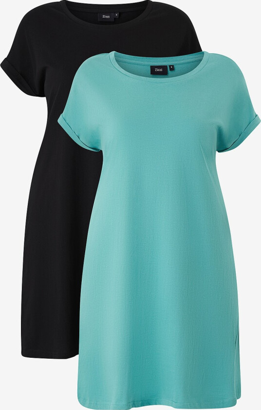 T-shirtkjole mBrynn S/S Dress Aop 2-pakning - Blå