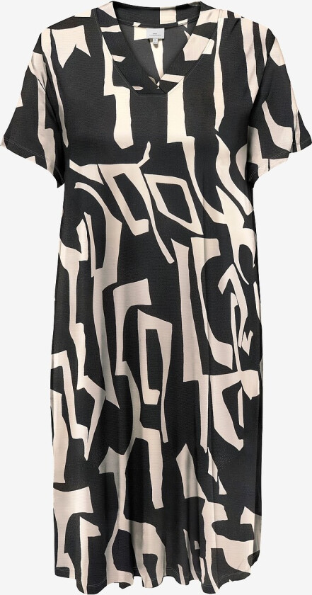 Kjole carFyrla S/S V-neck Blk Aop Dress - Svart