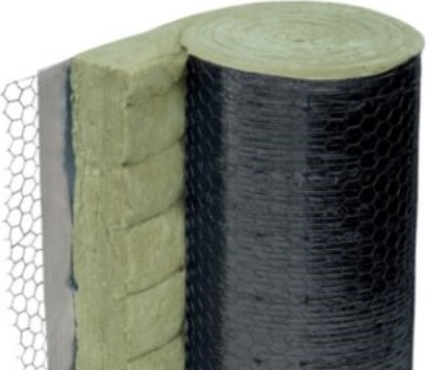 U Protect 50X600x6000mm - Sort, Mineraluld Trådvævsmåtte. Pakke Af 2 Rll