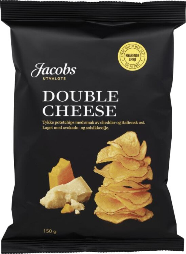 Potetchips Tykke Double Cheese 150g Jacobs