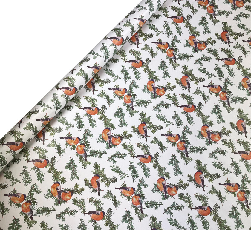 Gavepapir dompap 5m holmen matt hvit