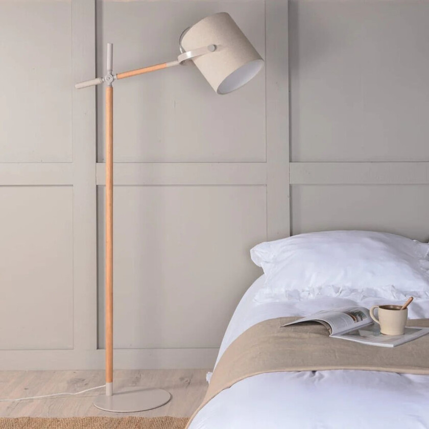 Dennis gulvlampe 156 cm - Beige/Trefarget