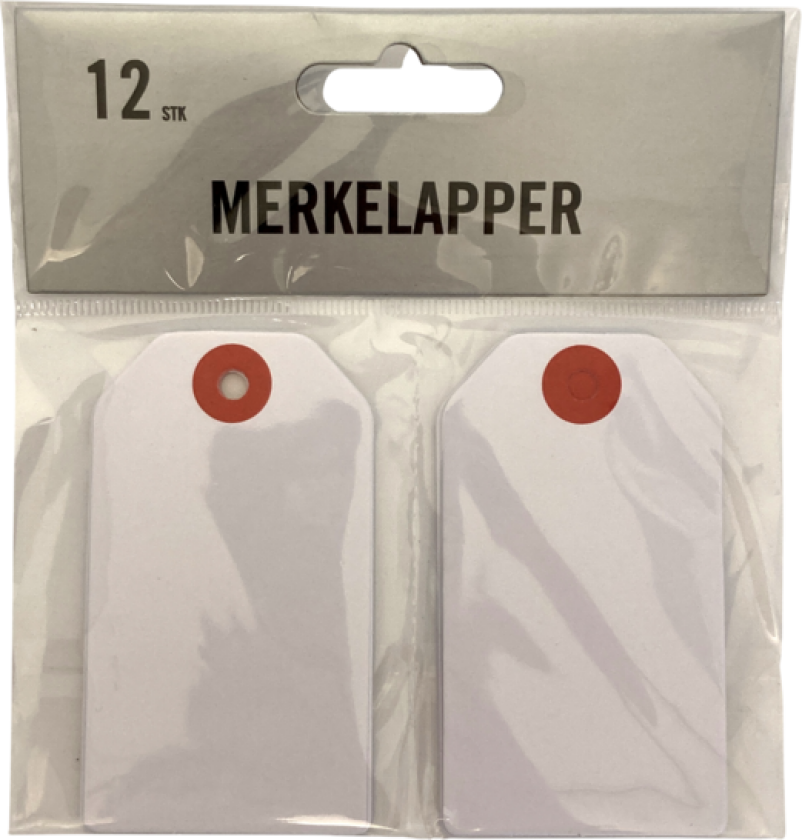 Merkelapper kraft 12 pk hvit