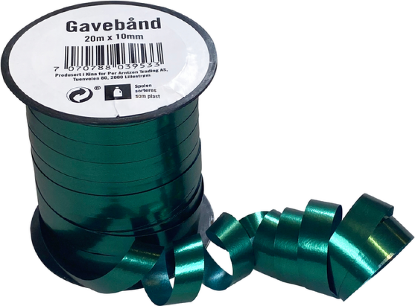 Gavebånd 20m x 10mm grønn