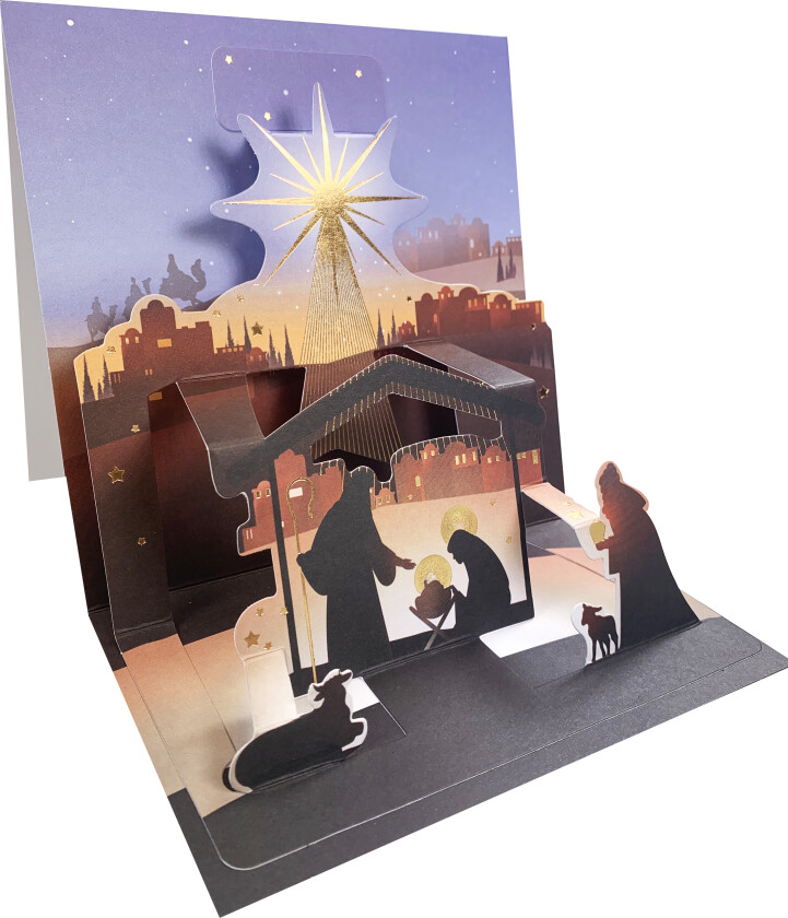 Kort doble 3D jul krybbe