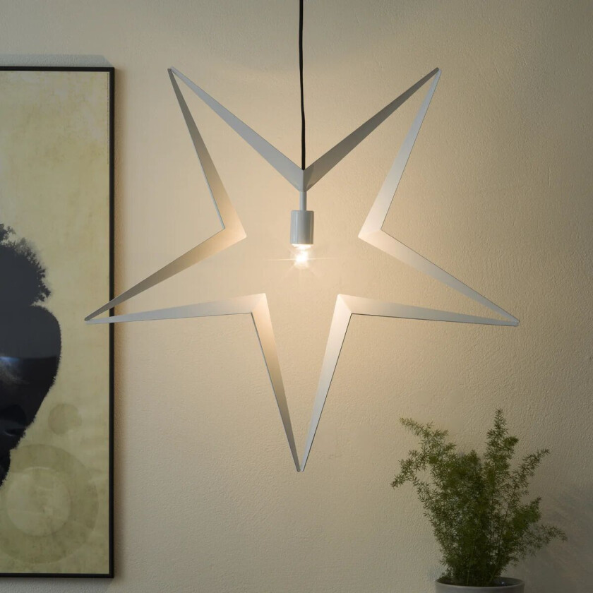 Metallstjerne 45 cm - Hvit