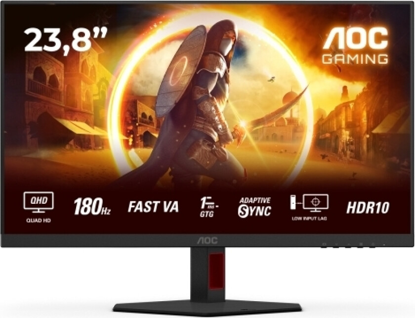 Monitorius Aoc Q24g4re 23.8Inch Fast Ips Qhd 180Hz 300Cd/M2 1Ms Hdmi2.0 Dp1.4