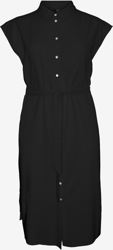 Skjortekjole vmcMymilo SL Calf Shirt Dress Wvn G - Svart