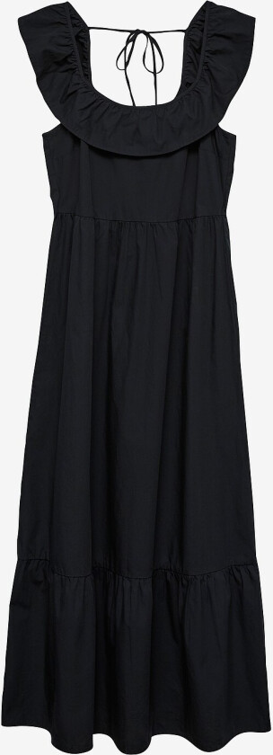 Maxikjole vmcJarlotte SL ruffle ancle dress C - Svart