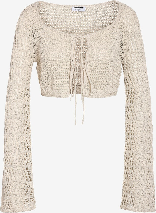 Kofte nmGianna L/s Crop Knit Cardigan Fwd - Grå