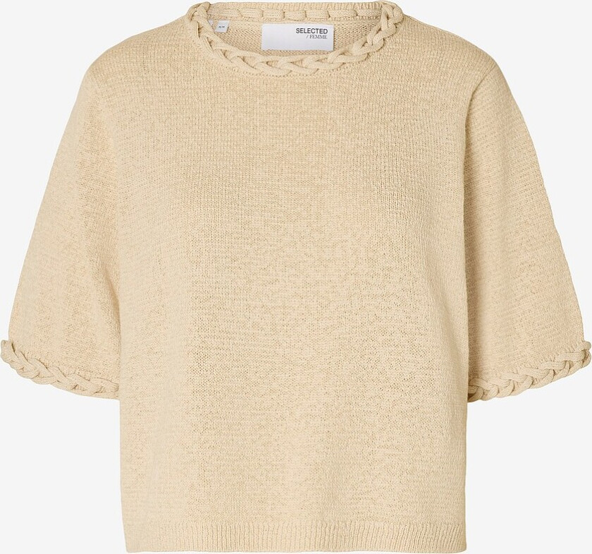 Topp slfAlma 2/4 Knit O-neck - Grå