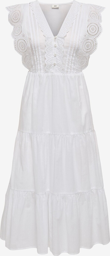 Kjole jdySara S/L Lace Dress Wvn - Hvit