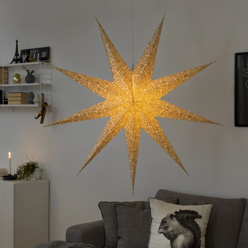 Adventsstjerne i papir 115 cm - Gull
