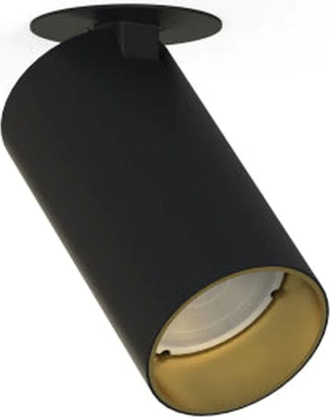 Mono enkel innfelt takspot - Svart/Gullfarget